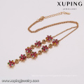 43448-Xuping women female newest flower design gold colorful necklaces